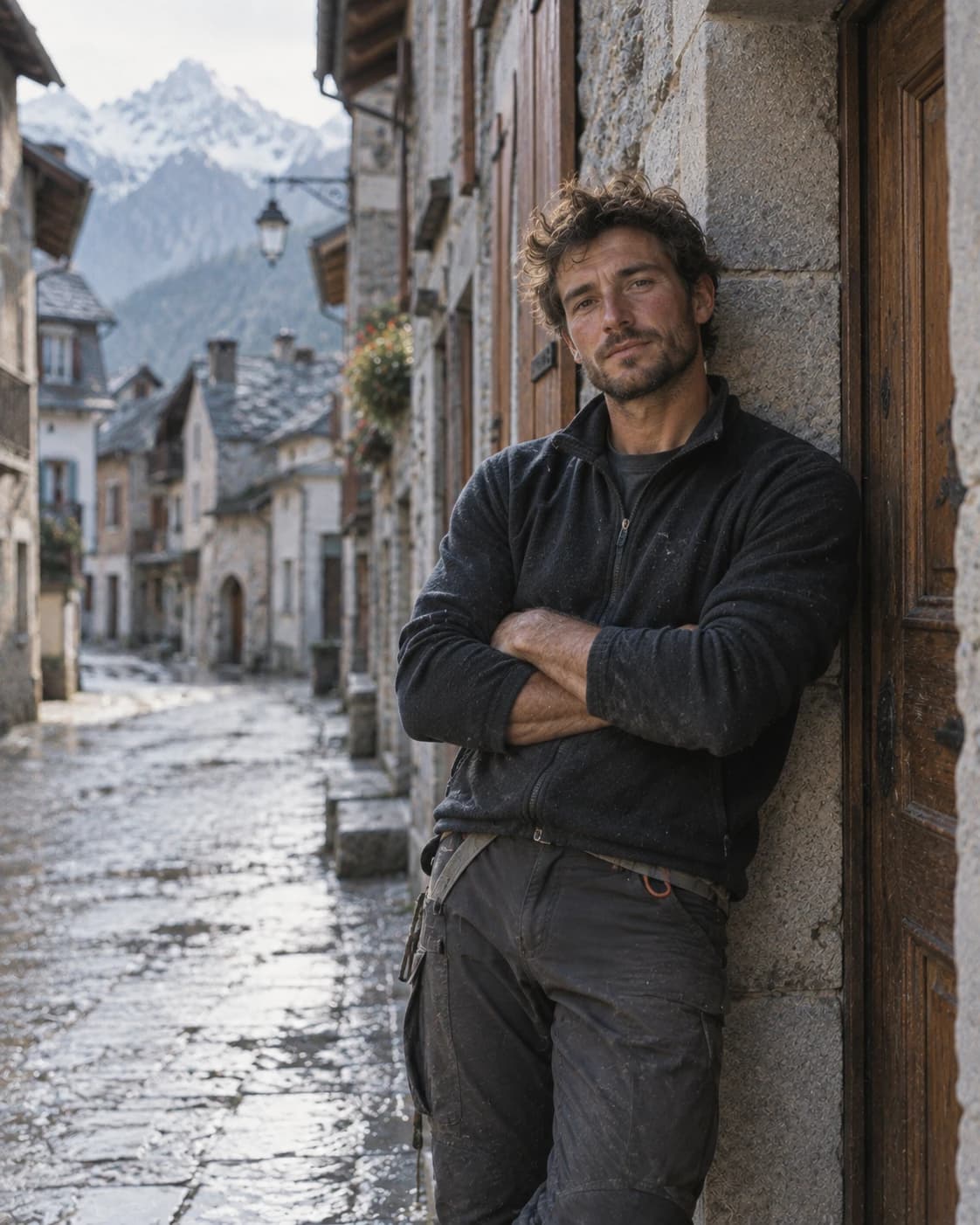 Portrait of mountain guide Tom Estève, outdoors in the Alps