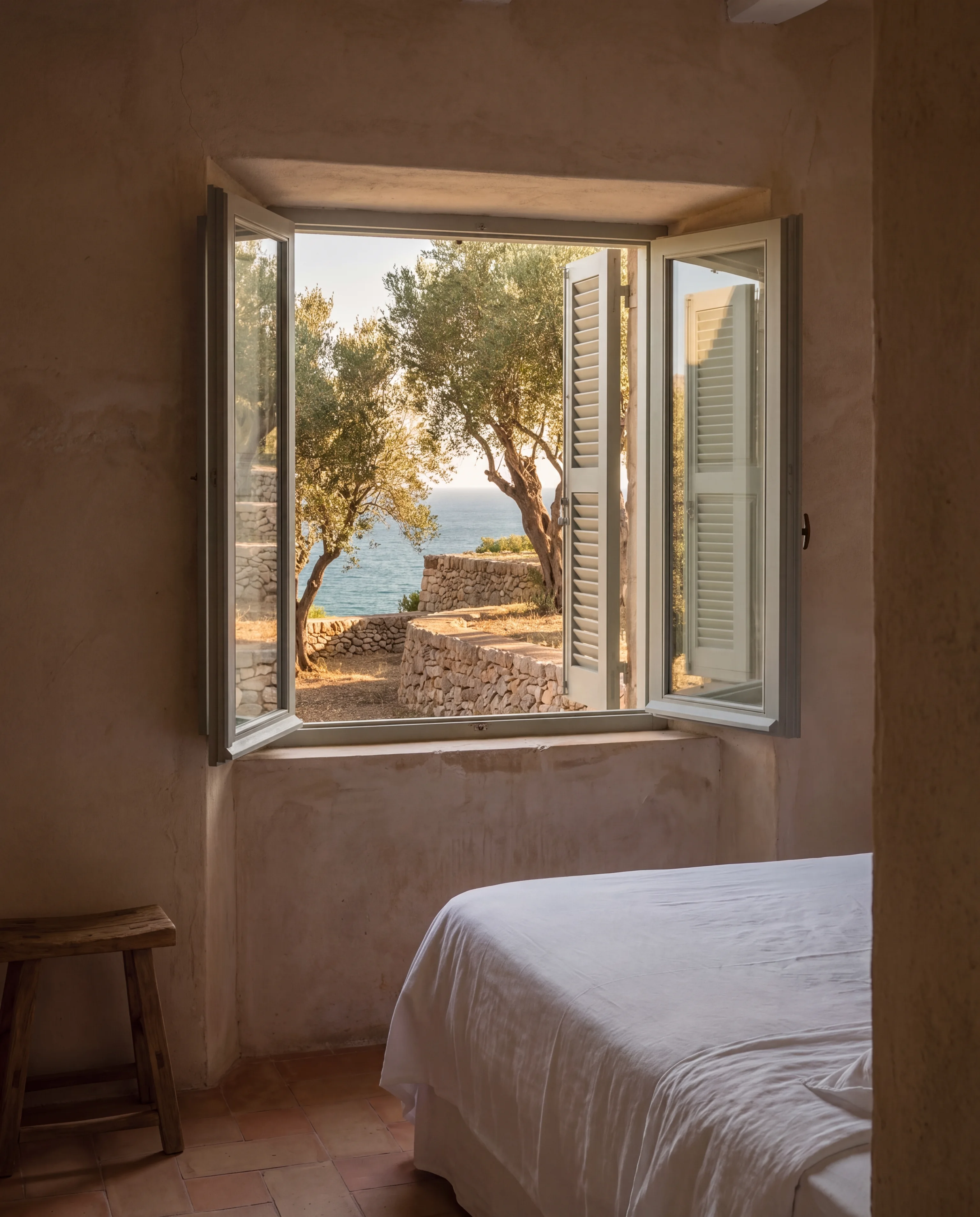 The Olive Room, a deep window onto the olive terraces