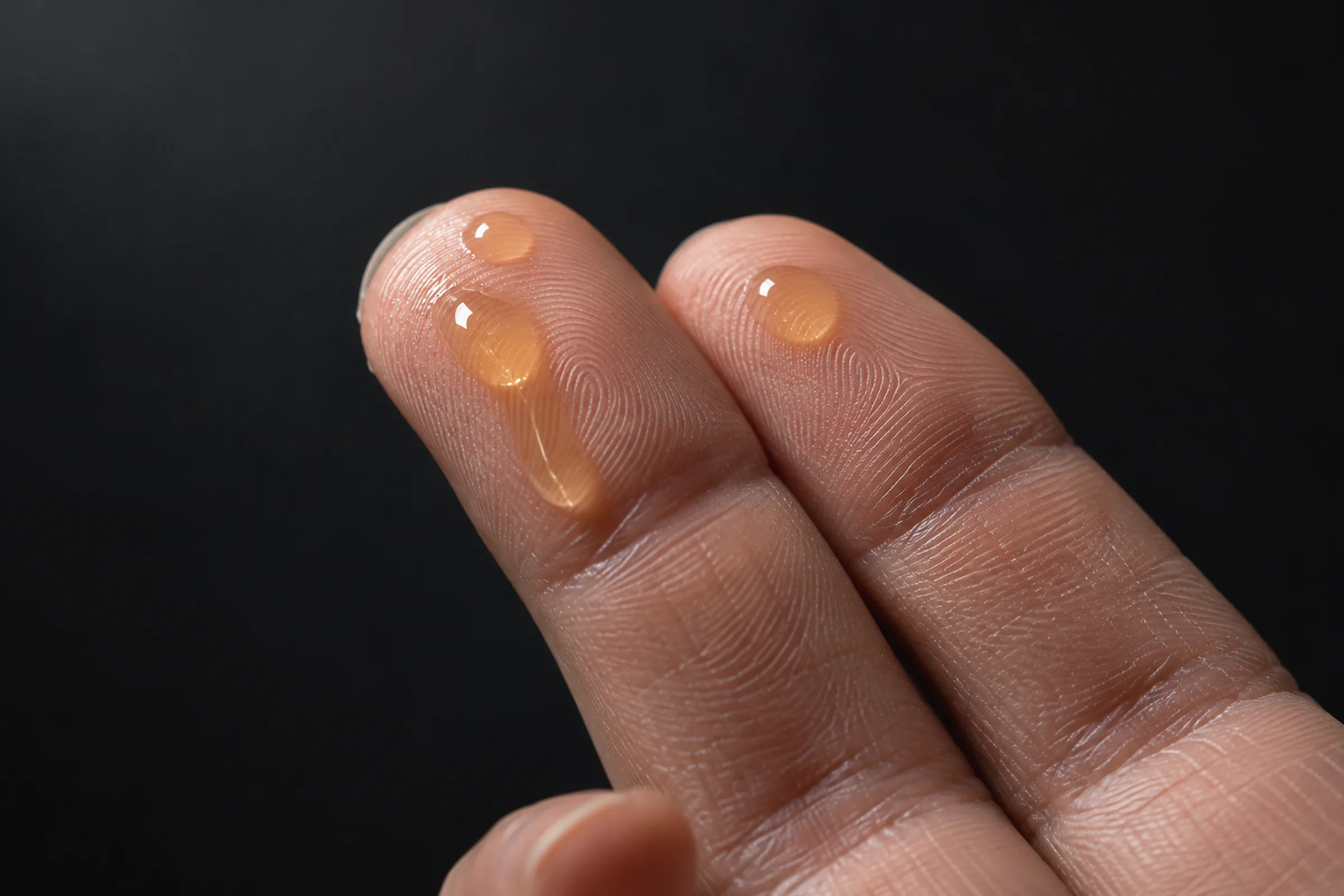 Vitamin C 15% on fingertips